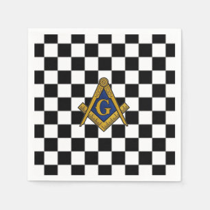 Serviette En Papier Chèques maçonniques Freemasons Carré et Compass
