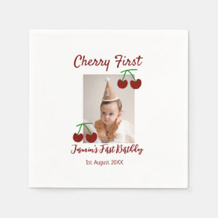 Serviette En Papier Chercher premier heureux anniversaire photo enfant