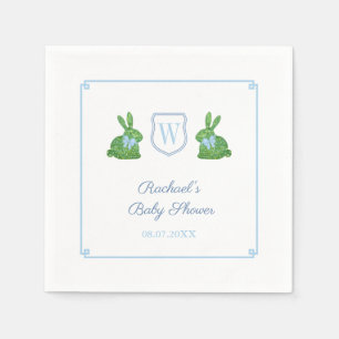 Serviette En Papier Chérie Bunny Monogramme garçon Baby shower Brunch