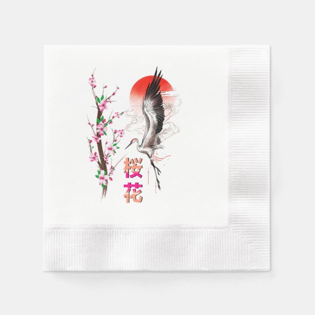 Serviette En Papier Cherry Japan Pastel Sakura (Devant)