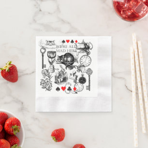 Serviette En Papier cheshire cat classique alice dans l'art du pays de