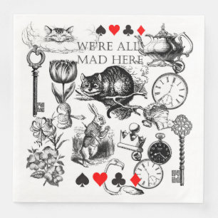 Serviette En Papier Cheshire Chat classique alice au merveilleux fou