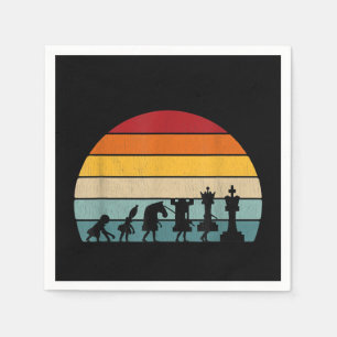 Serviette En Papier Chess Evolution Cadeau Vintage Rétro Pour Un Échec