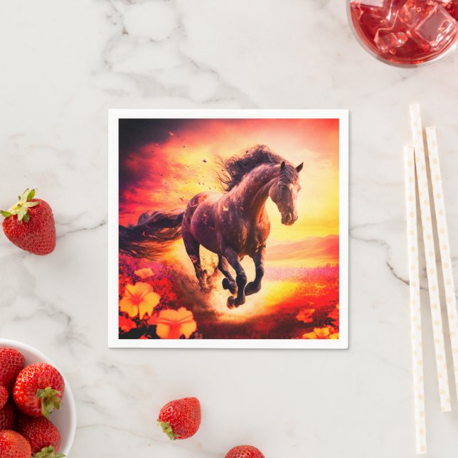 Serviette En Papier Cheval Ai (En situation)