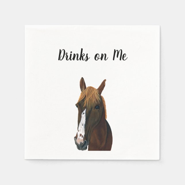 Serviette En Papier Cheval Cocktail serviettes pour Mariages et récept (Devant)