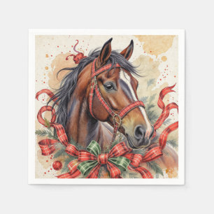 Serviette En Papier Cheval de Noël