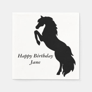 Serviette En Papier Cheval d'élevage noir