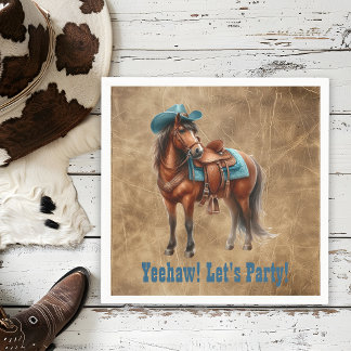 Serviette En Papier Cheval du Rodeo Party