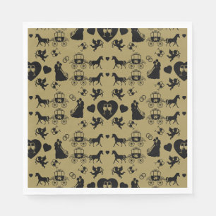 Serviette En Papier Cheval Et Panier Romantique Mariage