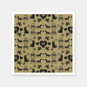 Serviette En Papier Cheval Et Panier Romantique Mariage