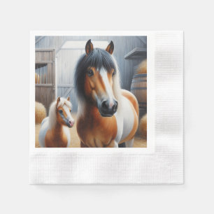 Serviette En Papier Cheval et Pony
