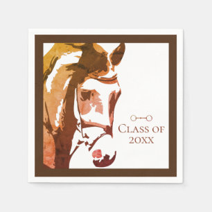 Serviette En Papier Cheval et Snaffle Bit en Classe de Graduation Brow