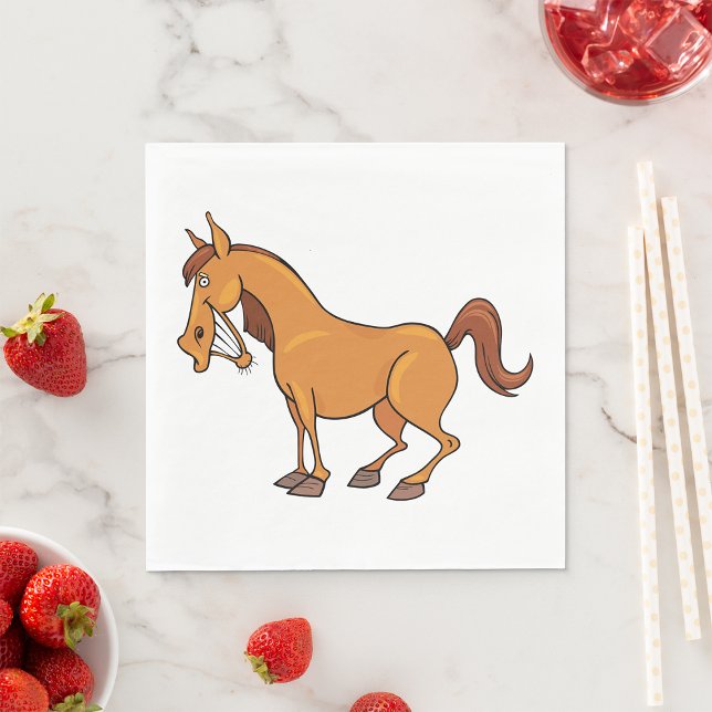 Serviette En Papier Cheval heureux (Créateur téléchargé)