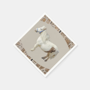 Serviette En Papier Cheval Miniature poney blanc mini ferme serviettes