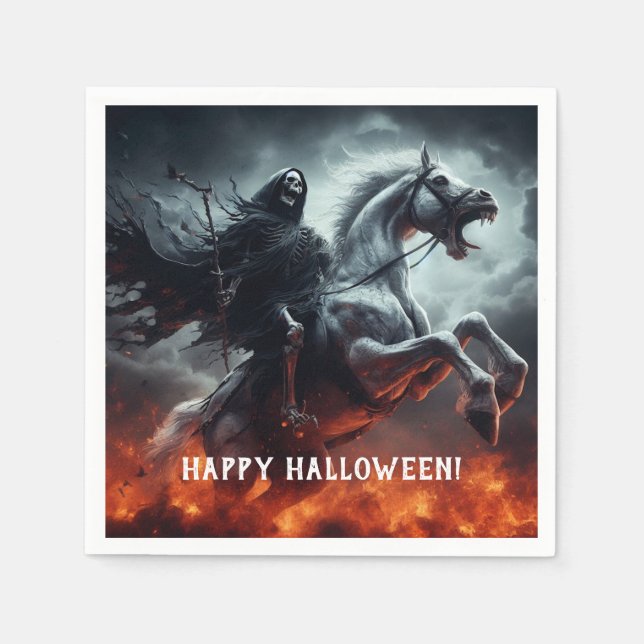 Serviette En Papier Cheval pâle et la mort Halloween (Devant)