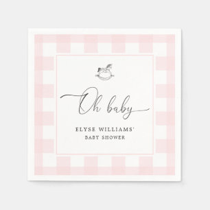 Serviette En Papier Cheval Rocheux rose En vichy Oh Papier bébé Napkin