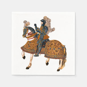 Serviette En Papier Chevalier médiéval en Armor à cheval