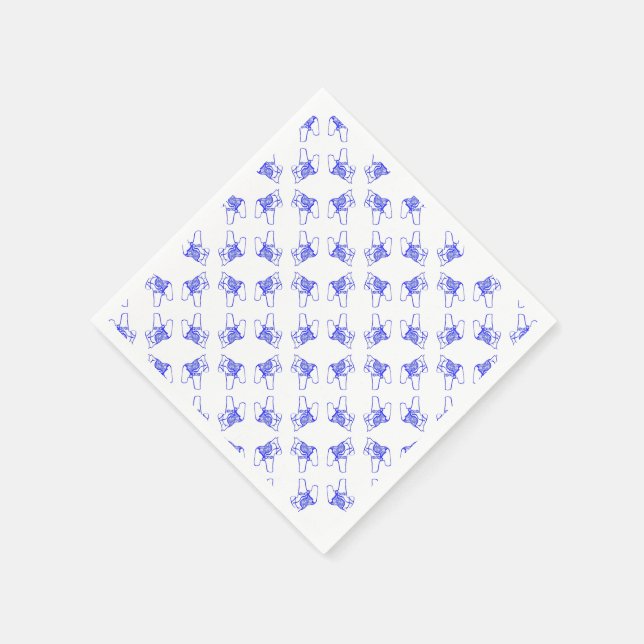 Serviette En Papier Chevaux Blue Dala (Coin)