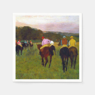 Serviette En Papier Chevaux de course Edgar Degas à Longchamp