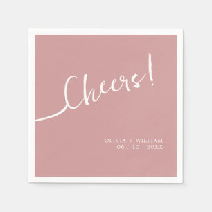 Serviette En Papier Cheveux Rose Dusty Script Mariage Napkin