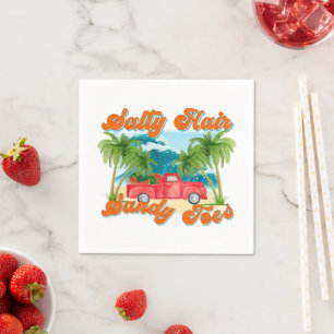 Serviette En Papier Cheveux salés, orteils de sable Camion Tropical