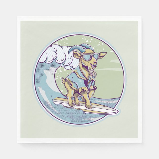 Serviette En Papier Chèvre surf (Devant)