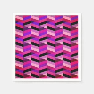 Serviette En Papier Chevron Abstrait/Herringbone   Purples et violets