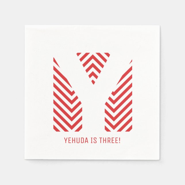 Serviette En Papier Chevron Print Upsherin Party Napkin (Devant)