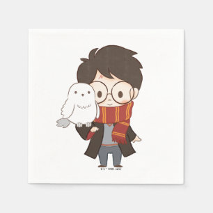 Serviette En Papier Chibi HARRY POTTER™ & Hedwig