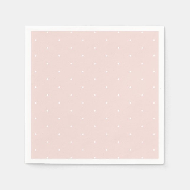 Serviette En Papier Chic Blush rose blanc pois minuscule motif mignon (Devant)