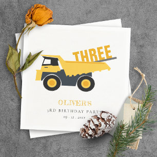 Serviette En Papier Chic Chauffage Camion À Tout Âge Anniversaire