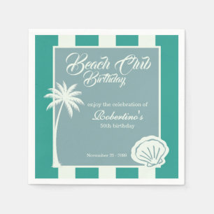 Serviette En Papier Chic Coastal Stripe Beach Club 50e Anniversaire