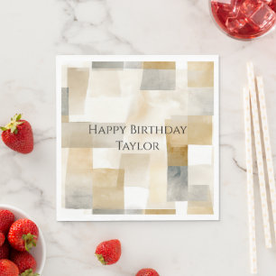 Serviette En Papier Chic Cream Brown Abstrait