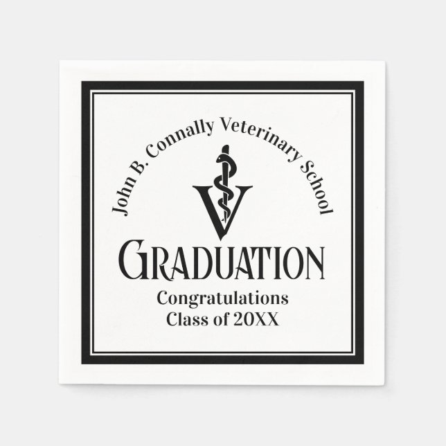 Serviette En Papier Chic Custom vétérinaire School Graduation Party (Devant)