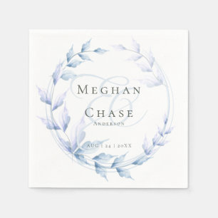 Serviette En Papier Chic Dusty Blue et Pale Lilac Foliage