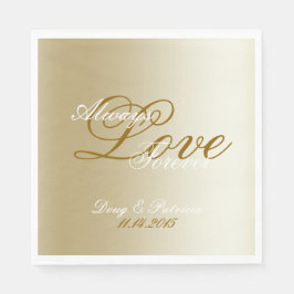 Serviette En Papier Chic Gold Cream Love Toujours Mariage