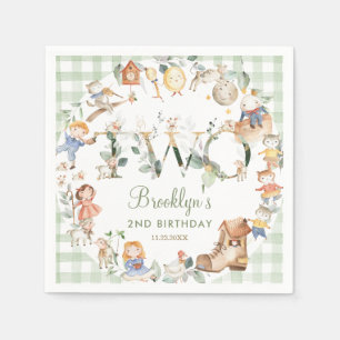 Serviette En Papier Chic Green Nursery Rhyme 2e anniversaire Neutral