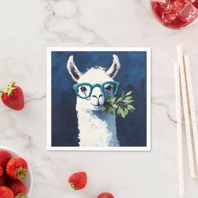 Serviette En Papier Chic Llama Smarty (En situation)