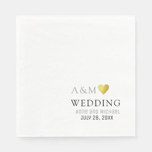 Serviette En Papier chic mariage élégant amour serviettes coeur