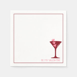 Serviette En Papier Chic Martini Galentine's Day Cocktail rose et roug