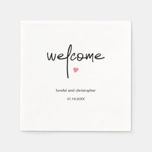 Serviette En Papier Chic minimaliste Mariage Accueil Cocktail
