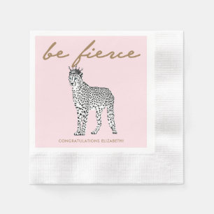 Serviette En Papier Chic moderne Leopard Queen Monogram serviettes