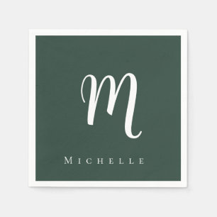 Serviette En Papier Chic monogramme professionnel uni ajouter votre no