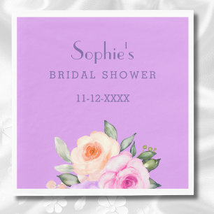 Serviette En Papier Chic rose chaud brillant Rose Fête des mariées flo