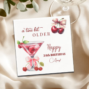 Serviette En Papier Chic Un Peu Plus Vieux Cherry Martini 54e Annivers