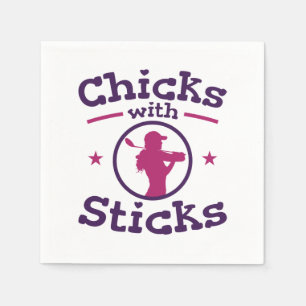 Serviette En Papier Chicks avec bâtons Golf Golfing Femmes