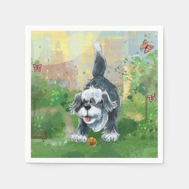 Serviette En Papier Chien à mouton escarpé (Devant)