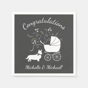 Serviette En Papier Chien Baby shower de Corgi