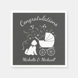 Serviette En Papier Chien Baby shower Goldendoodle
