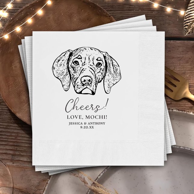 Serviette En Papier Chien beagle salue personnalisation Chien Mariage  (Créateur téléchargé)